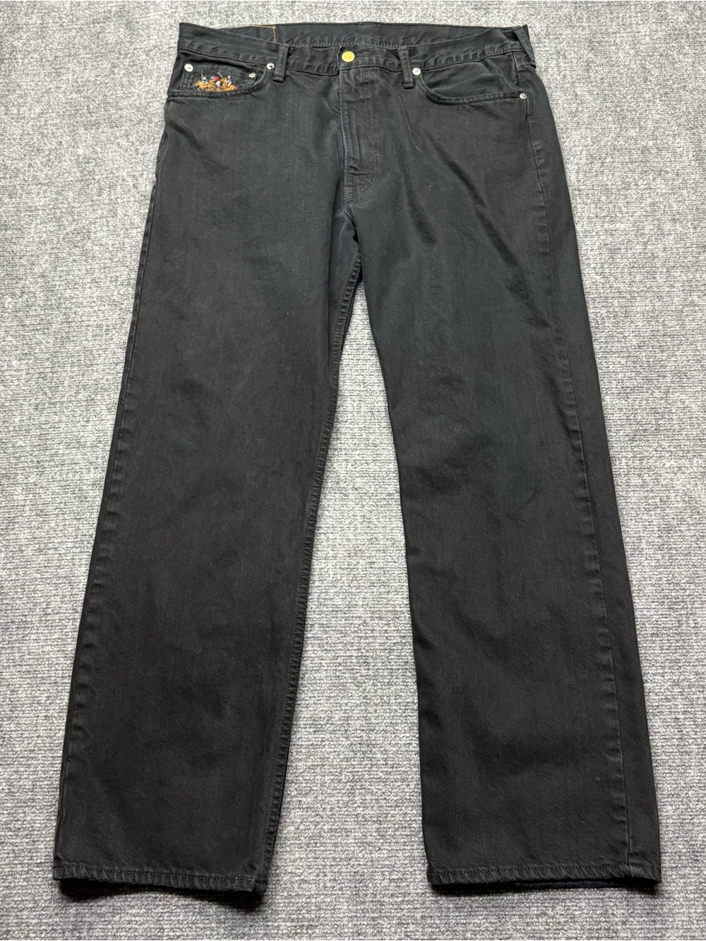 Polo Ralph Lauren Jeans Mens 36x30 Black 867 Classic Fit Straight Embroidered